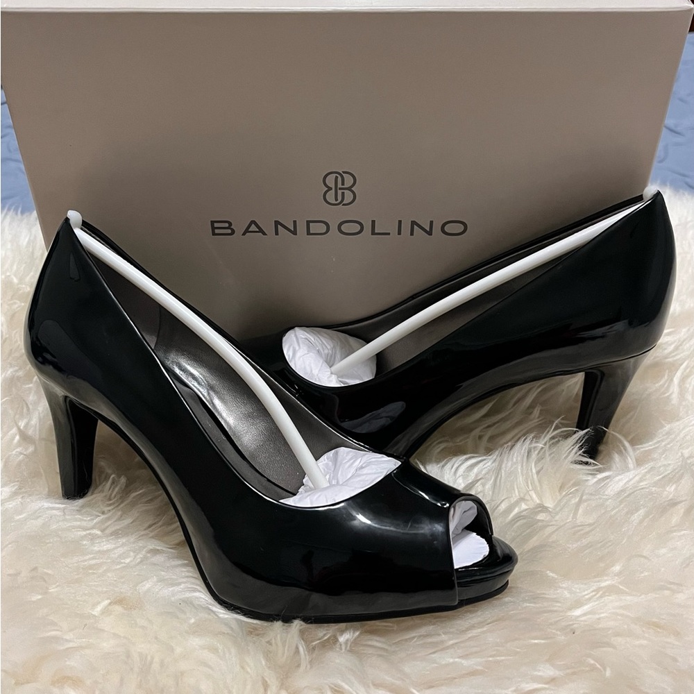 BANDOLINO
Women's Rainaa Peep Toe Platform Stiletto Dress Pumps Black 5.5